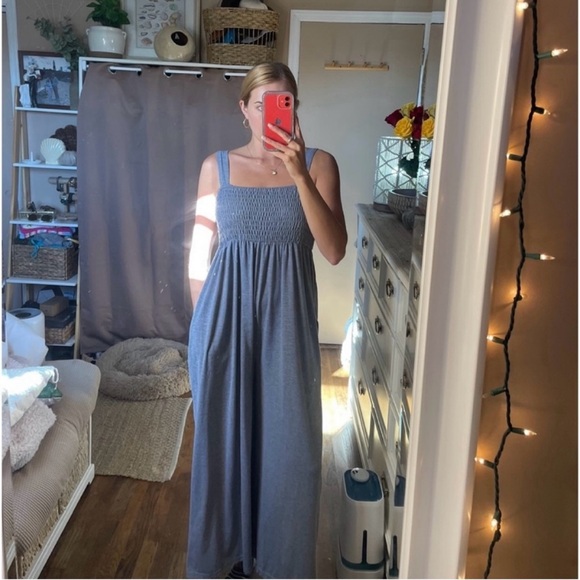 Nasty Gal grey runched comfortable jumpsuit - Picture 9 of 11
